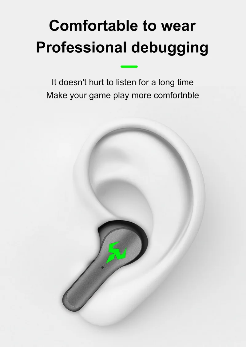 TWS Gaming Headsets Wireless Earphones 9D Stereo Surround Sound Quality Bluetooth-compatible 5.2 Music Headphones With Micphone