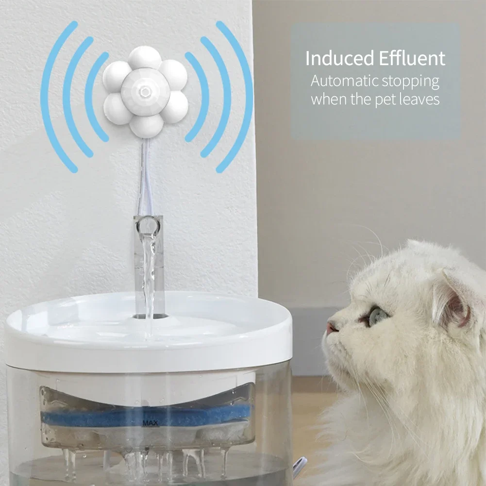Pet Water Dispenser Automatic Home Motion Sensor Filter Fountain Universal Infrared USB Powered For Dog Cat