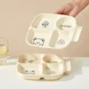 WORTHBUY Multifunctional Divided Storage Tray Cute Pattern Food Serving Trays 4 Grids Fruit Salad Dessert Tray For Kitchen 4