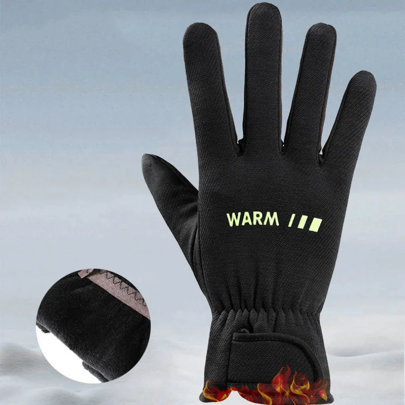 

Winter Waterproof Cycling Gloves Outdoor Sports Running Motorcycle Ski Touch Screen Ice Silk Gloves Non-slip Warm Full Fingers