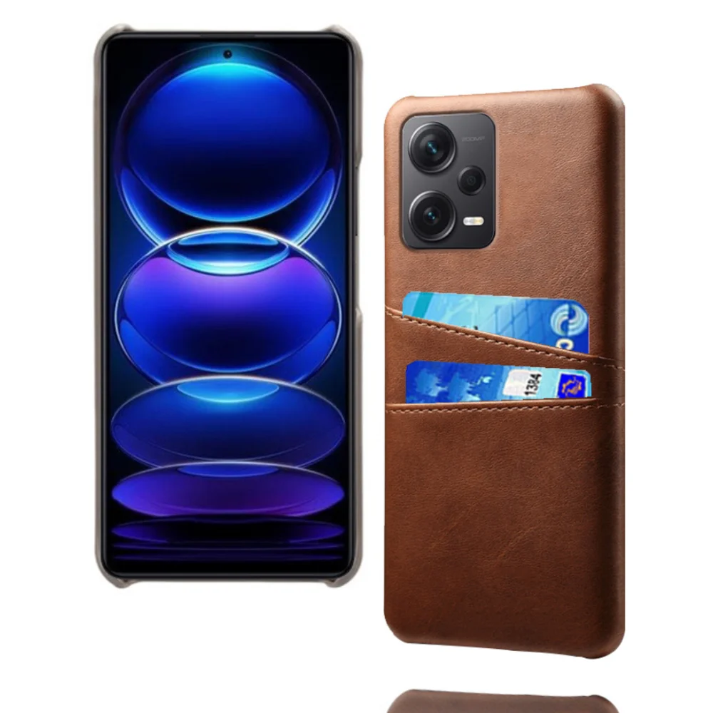 Per Poco X5 Pro Case Retro Vitello Grain Pu Leather Slim Pc Hard Cover Poco X5 Pro Case Slot Per Schede Pocophone X 5 Pro Little X5Pro