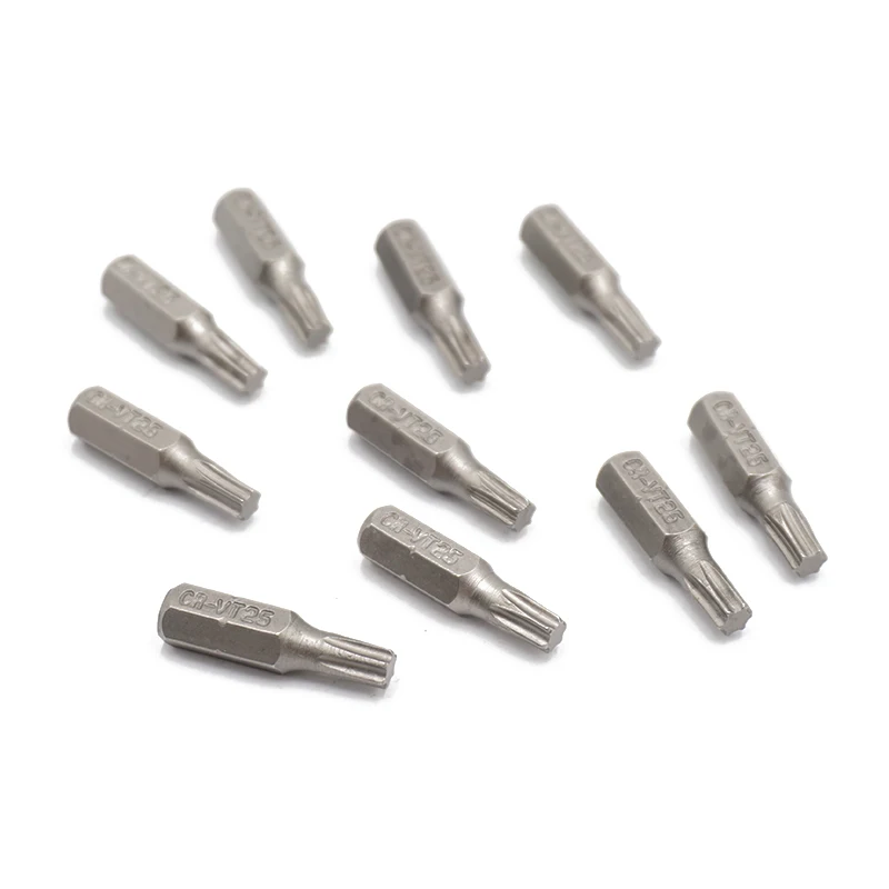 10Pcs 1/4 25mm Torx T25 스크루 드라이버 비트 세트 수리 도구 ScrewdriversKit 전원 가정용 핸드 툴용 육각 섕크 드릴 비트