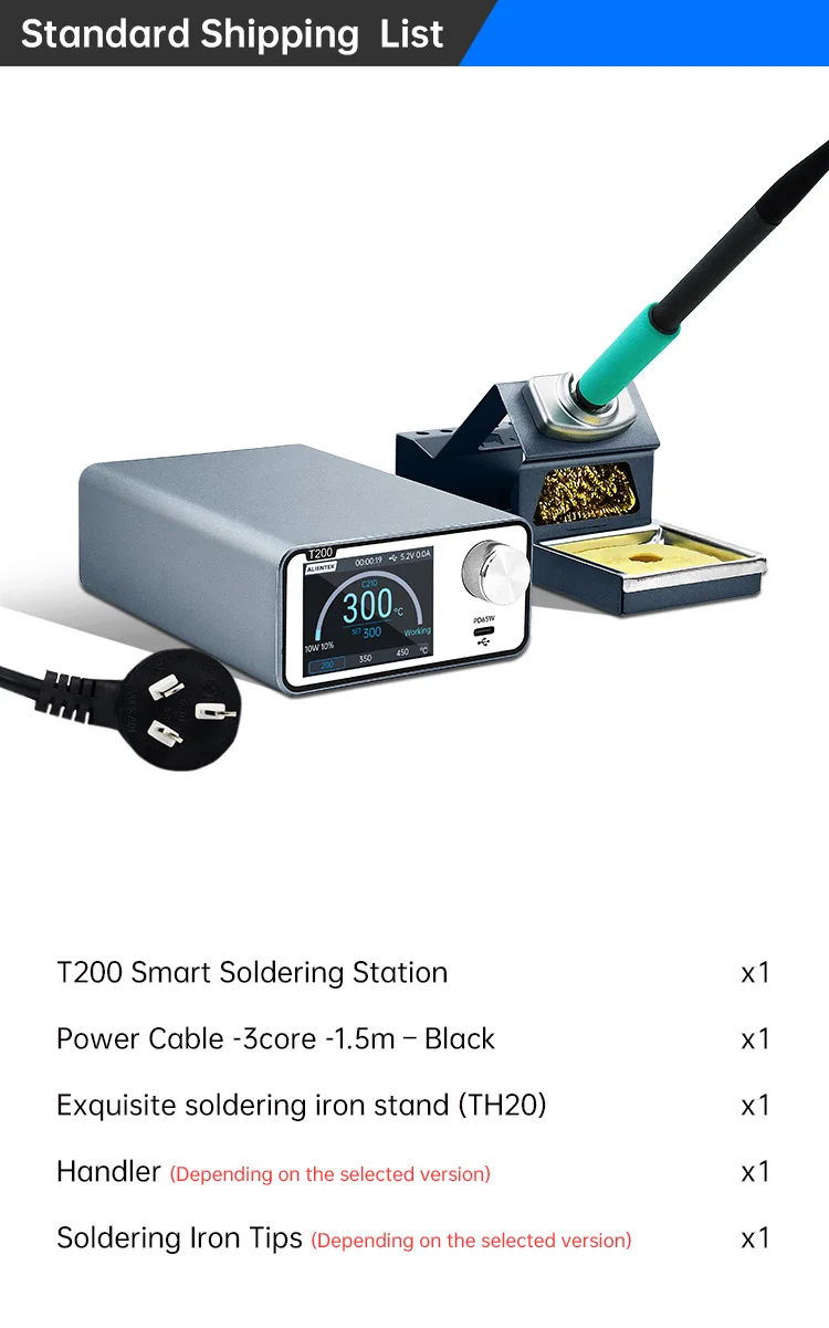 T200 Soldering Station Compatible Soldering Iron Tip 210/245/115/T12 Handle Cont
