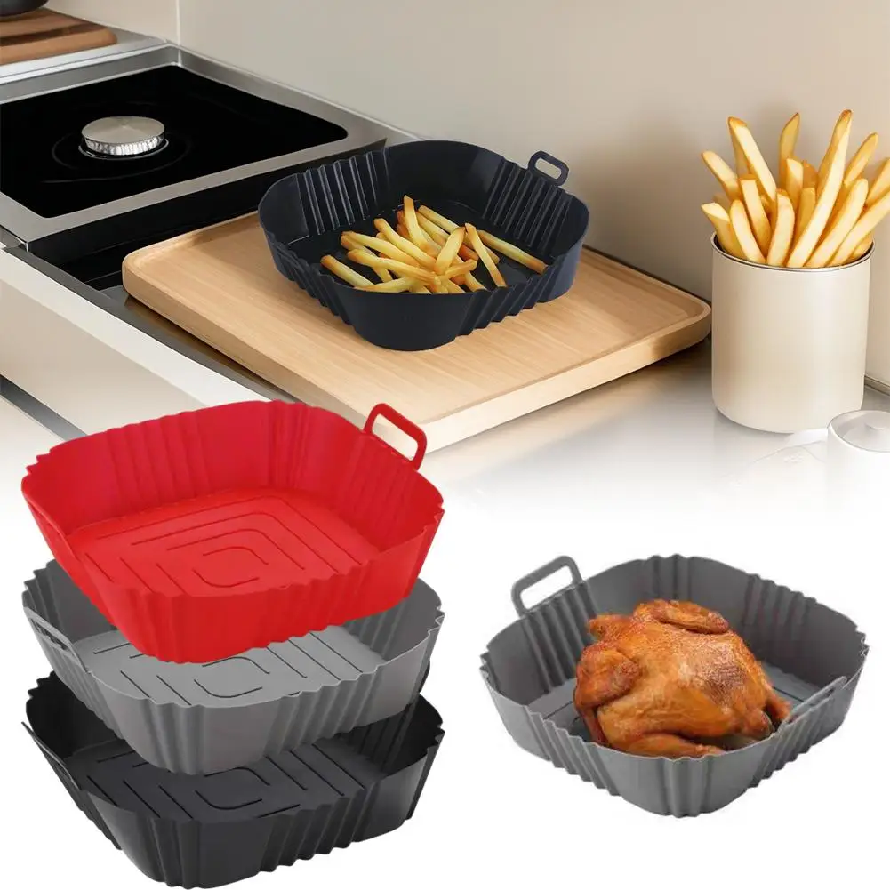 Reusable Silicone Baking Tray and Oven Accessories - 8 Inch Air Fryer Liners