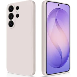 Luxury Candy Color Square Silicone Soft Case - Premium Plain Cover Shell - Galaxy S23 Ultra (Beige)