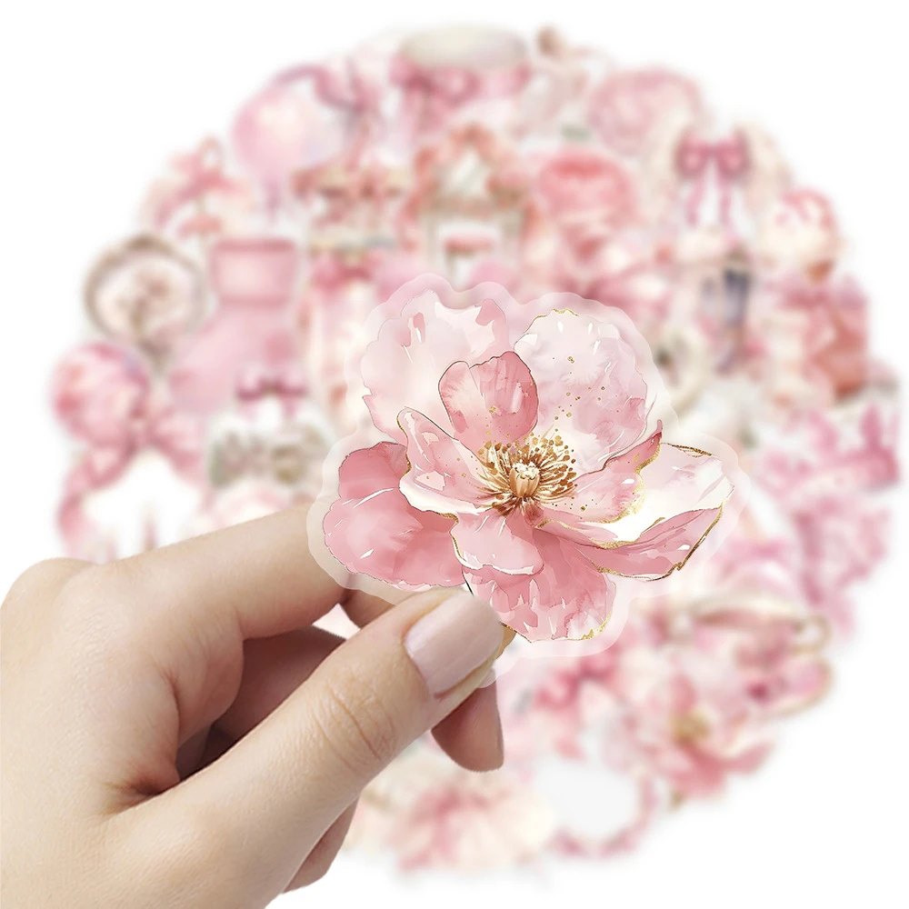 Cute Pink Cartoon Stickers Pack for Aesthetic DIY and Decoration