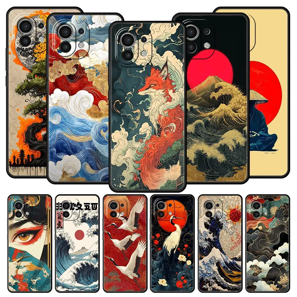 Japanese Style Art Phone Case - Elegant Soft Cover Design