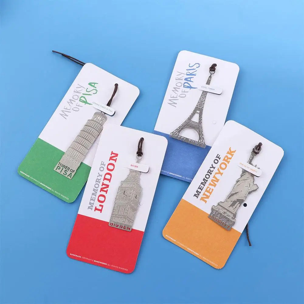 Metal Big Ben Bookmark Vintage Eiffel Tower European Bookmark Statue of Liberty Mark Page Building Book Mark Learn Supplies