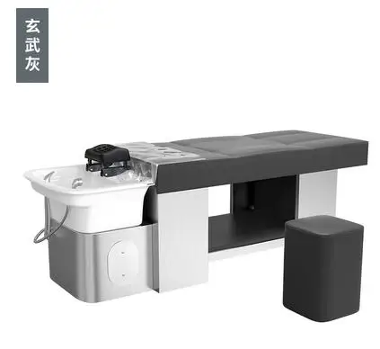 Special full lying Thai massage beauty salon for high-end shampoo bed flushing bed ceramic basin stainless steel hairdressing