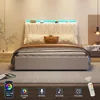 Storage Bed Frame with Adjustable Headboard, Charging Station, LED Lights, Wood Slats, Lift Up Storage Bed Frame, Bedstead 6