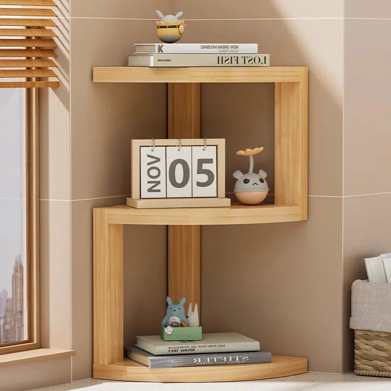 Supporti portaoggetti angolari Organizzatore in legno Scaffale Decorazione per ufficio Scaffali Organizzatori da scrivania Espositore Forniture estetiche per la casa - immagine 3