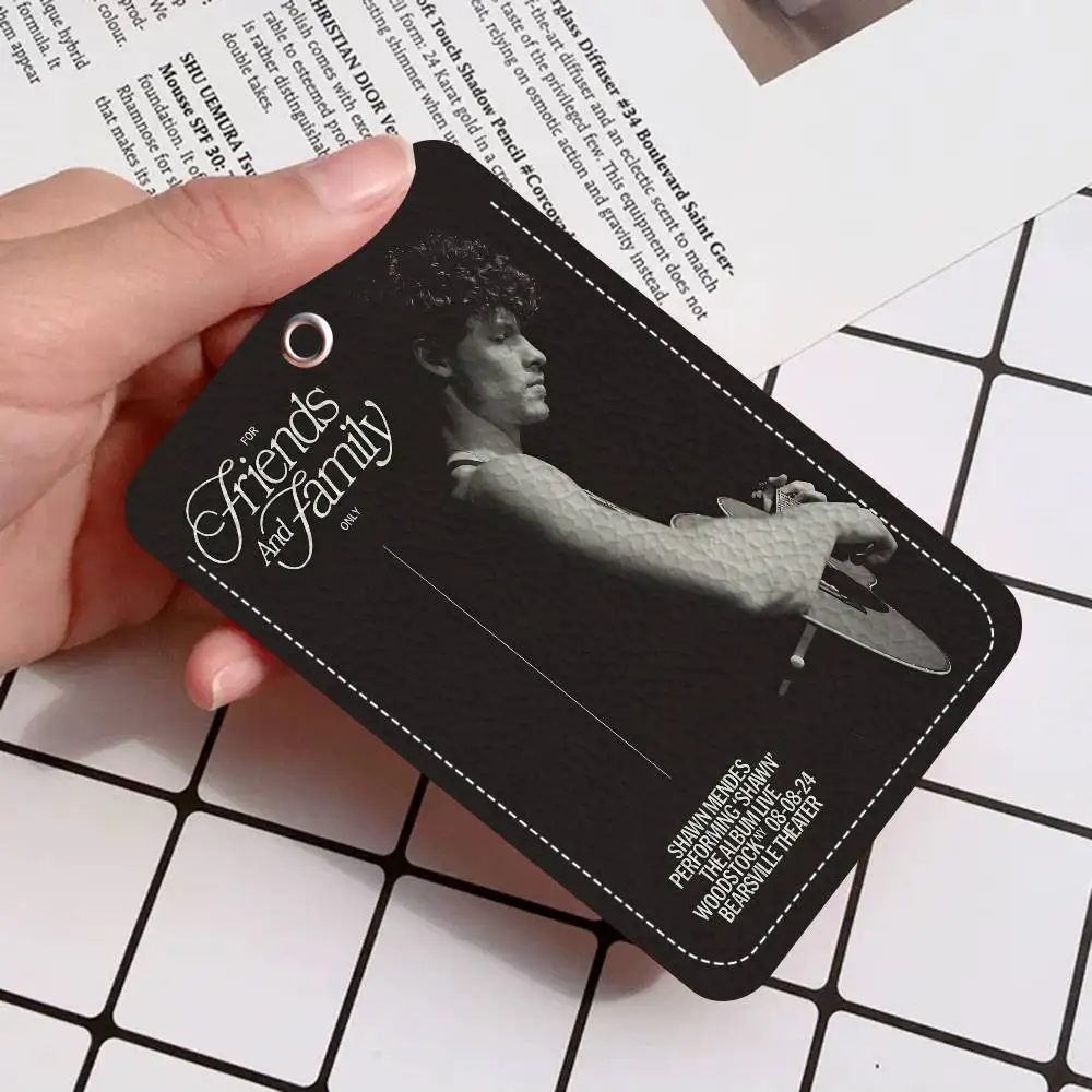 가수 Shawn Mendes 사무용품 남성 및 여성 신용카드 열쇠고리 학생증 ID 카드 홀더 자격증 홀더 카드