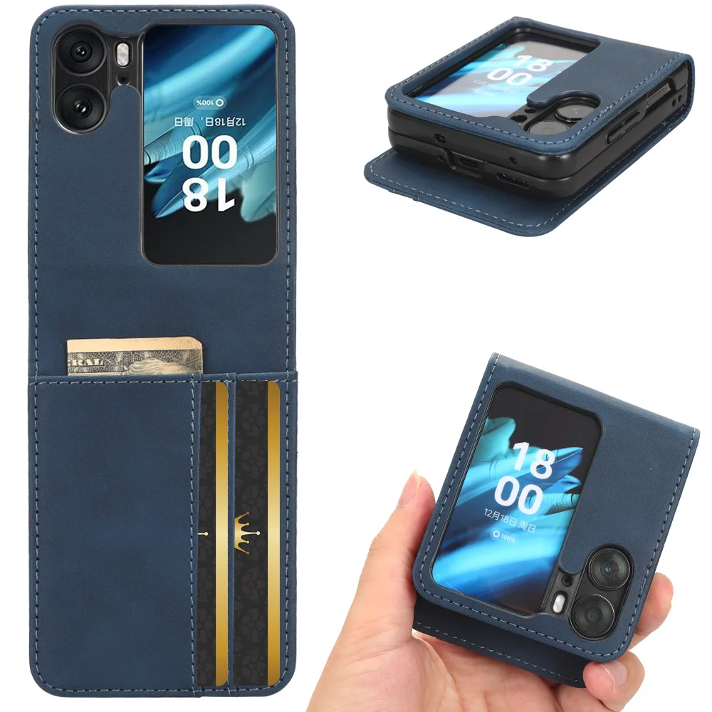 Per Oppo Find N2 Flip Case Cover Premium Wallet Leather Flip Multi-Card Slot Cover Per Oppo Find N2 Flip 5G Phone Case