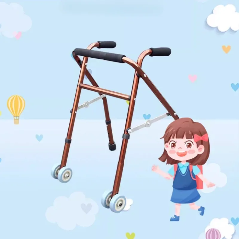 Children's Walker, Folding Cerebral Palsy Walker for Kids , Lower Limb Rehabilitation Walker Training Stand Frame Walking Stick