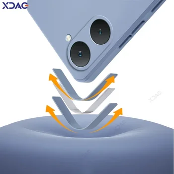Custodia per cellulari di lusso a doppio strato per VIVO Y28s Y28e 5G Protezione completa per fotocamera VIVOY28s Armatura morbida in silicone liquido quadrato