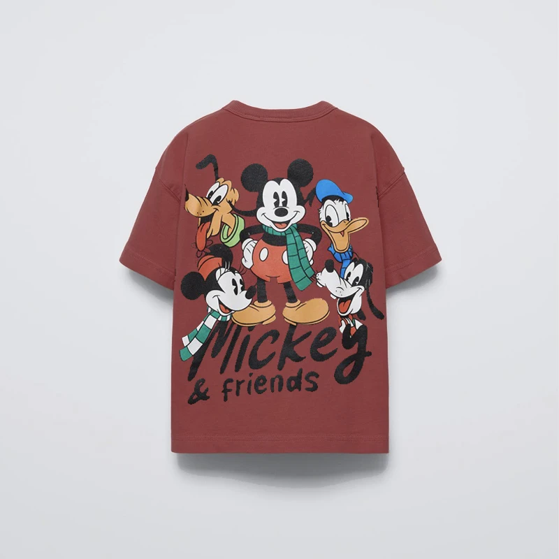Mickey Mouse TShirt Cartoon Print Short Sleeve T For Boys And Girls Loose Casual Sports Tops Children Cotton Fashion White Tees 3