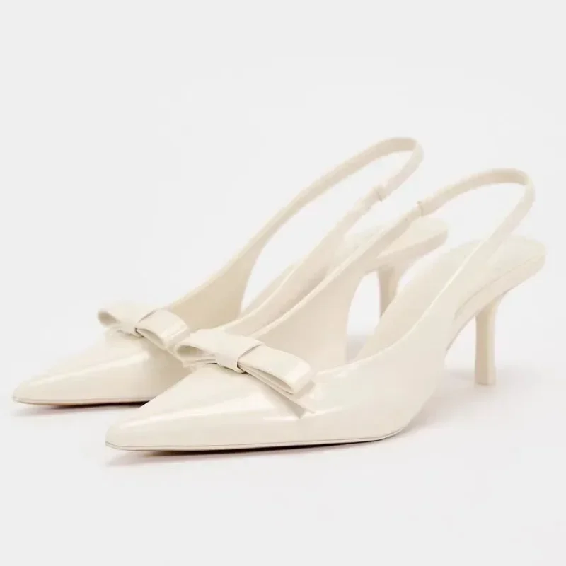 Summer High Heeled Sandals Women Elegant Bow Decoration Fashion Party Wedding Slingback Sexy Stiletto Ladies Dress Shoes women sandals women high heels