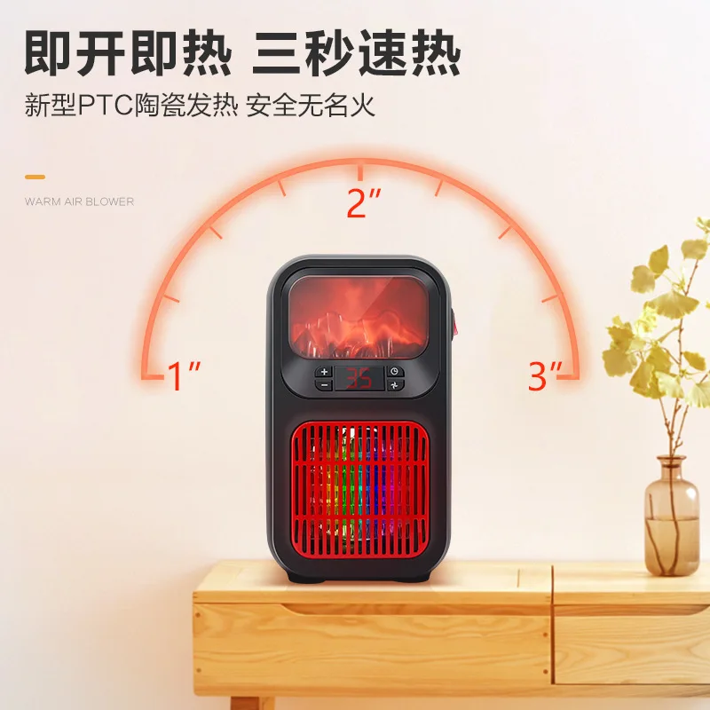 Newest-Mini-Home-Imitation-Flame-Heater-Home-Office-Desktop-Small-Heater-Speed-Thermoelectric-Heating-Fan-Outdoor.jpg Legújabb Mini Otthoni Utánzás Lángfűtés Irodai Asztali Kis Fűtéssebesség Hőelektromos Fűtő Ventilátor Kültéri Téli Ajándék - Image 3
