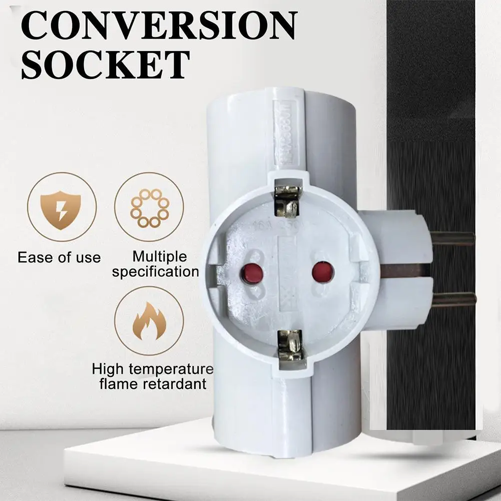 Conversion Plug Plug Conversion Socket Electrical Sockets Universal Socket Adapter Electrical Power Socket Power Socket Adapter Power Plug Adapter European Type 1 TO 3 Way EU Standard Power Adapter Socket 16A Travel Plugs AC 250V