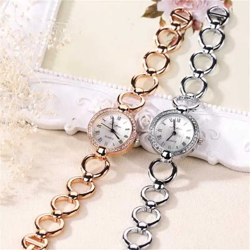 Rose Gold Luxury Women Dress Watches Girls Quartz Watch Bracelet Watch Ladies Fashion Crystal Wristwatch Women women watches