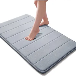 Home Bath Mat Coral Fleece Carpet Water Absorption Non-slip Wash Basin Bathtub Side Shower Room Memory Foam Toilet Floor Mat