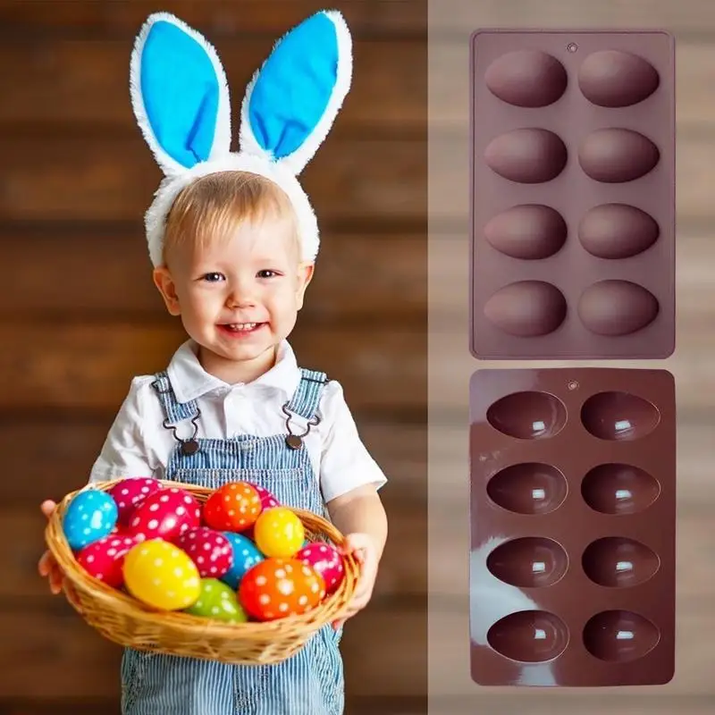 Stampo Uova Di Pasqua In Silicone - 18.2x14.5cm, Per Cioccolato, Forno E Microonde - Foto 2
