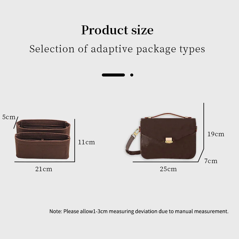 For LV Pochette Metis Make up Organizer Felt Cloth Handbag Insert Bag  Travel Inner Purse Portable Cosmetic Bags - AliExpress