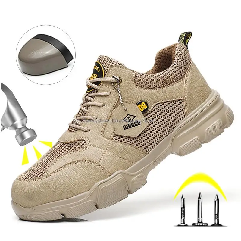 Safety Shoes Boots Steel Toe Sneakers Lightweight Puncture Proof Men Work Shoes