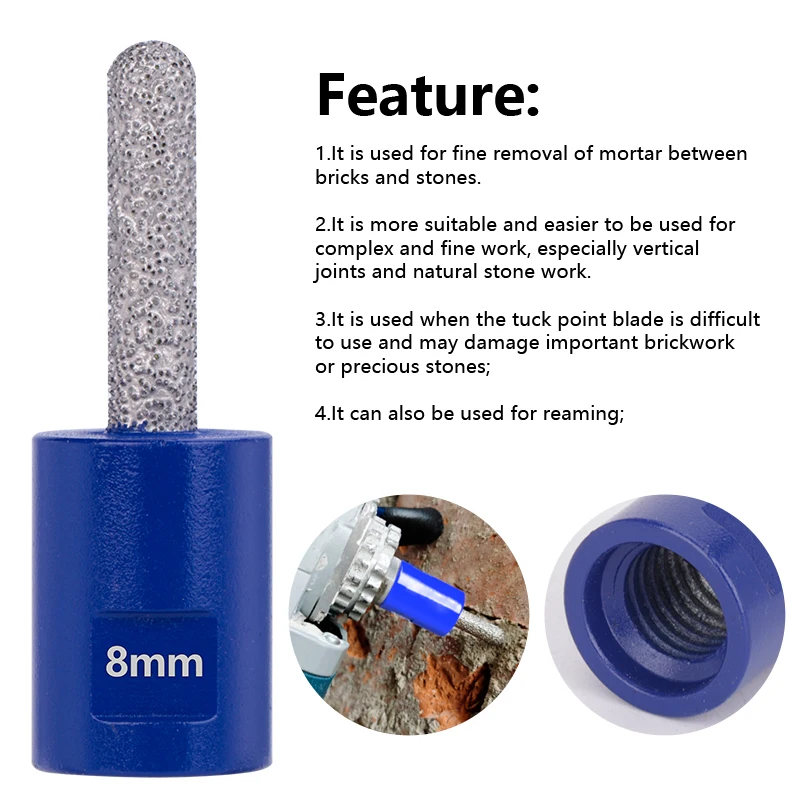 HAMPTON M14 Diamantfräser 4/6/8 mm Fräsen Fliesenschneider Marmor Beton Lochsäge Mauerwerk Bohren Kronen Bauwerkzeuge – Detail 5