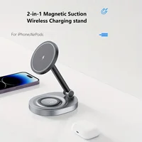 2 In 1 Magnetic Wireless Charger Stand Pad For iPhone 15 14 13 12 11 Pro Max 11 X Apple Watch Airpods Fast Charging Dock Station - Image 2