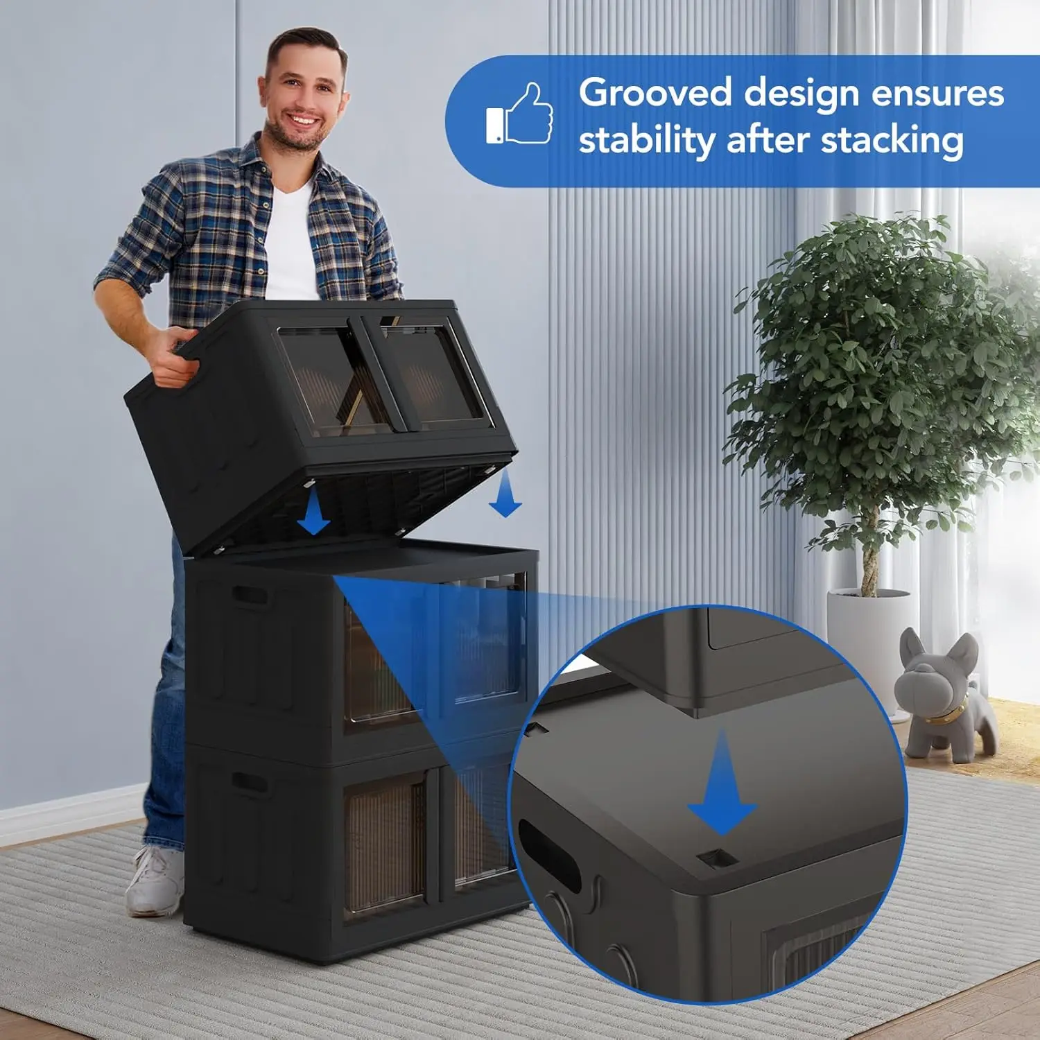 صندوق تخزين قابل للطي 72 لتر - 3 قطع