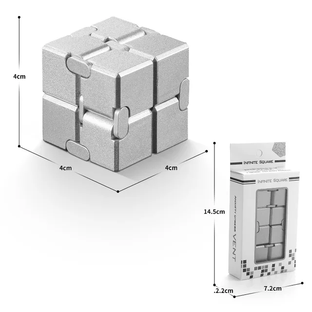1pcs Infinity Cube Versatile Stress Reliever Adult Stress Relieving Metal Alloy Block Finger Toy Gifts for Teens Rubix Cube 6