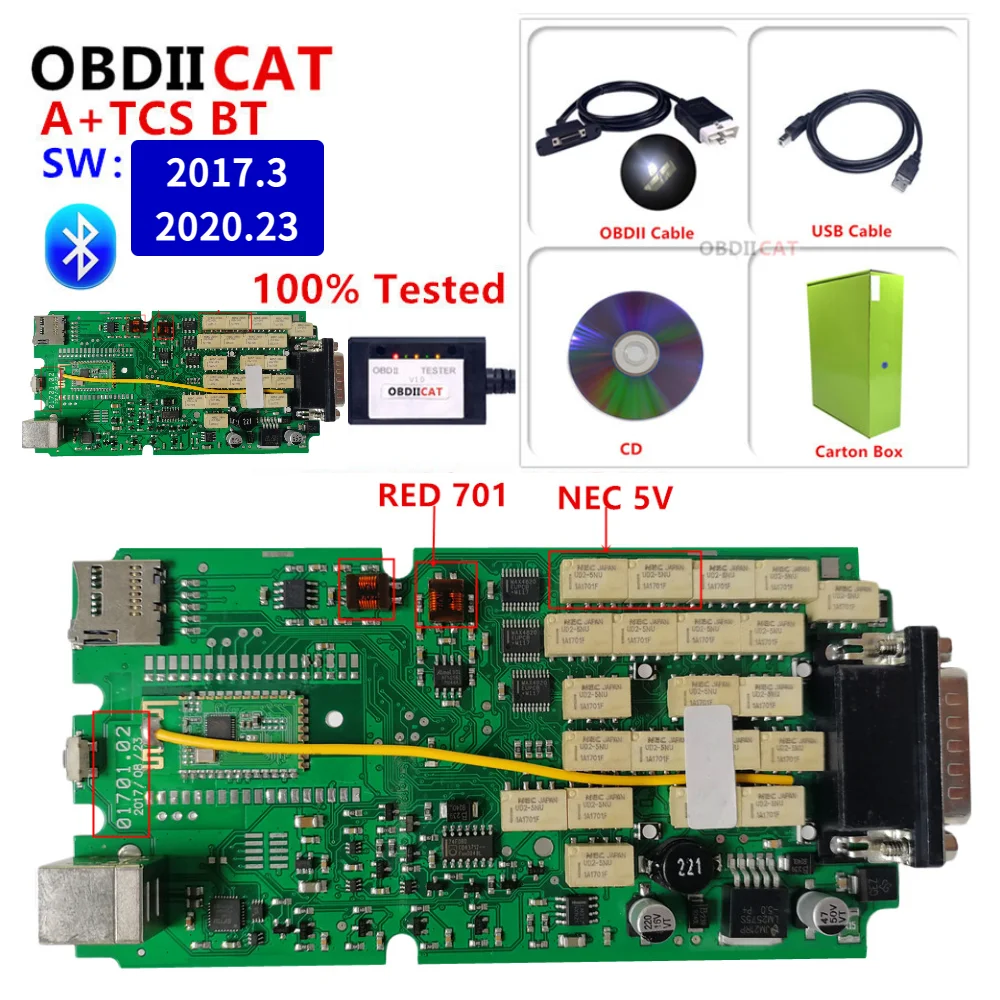Фото Профессиональный диагностический инструмент с одной печатной платой OBD2 для автомобилей/грузовиков, новый VCI TCS PRO Plus USB Bluetooth OBD-сканер 2021,11/2020,23 генератор ключей №1