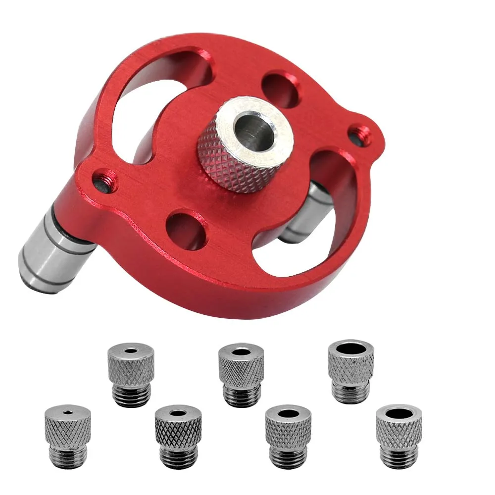 3–10 mm Dübellehren-Set – selbstzentrierender Bohrführungssucher mit 8 Stahlbuchsen – Locher aus Aluminiumlegierung für die Holzbearbeitung – Detail 2
