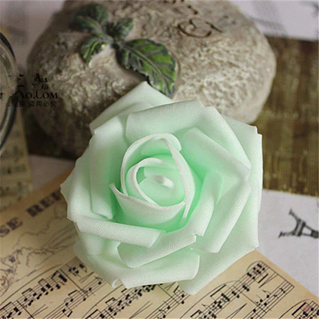 50 Stück künstliche bionische Blumen, PE-Schaum, Simulationsrosen, künstliche Blumendekorationen, Hochzeit, Party, Verlobung, Geschenke, 6–7 cm – Detail 11