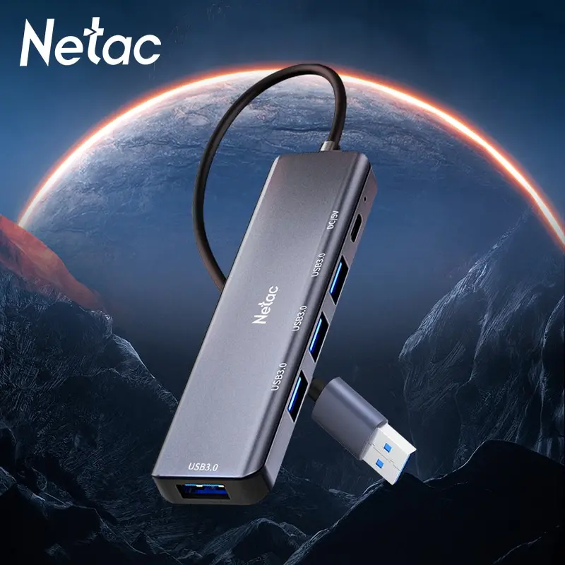 Netac 5-in-1 USB-A HUB Multi-functional Docking Station USB 3.0 5Gbps DC 5V for Laptop Desktop PC Macbook M1 M2