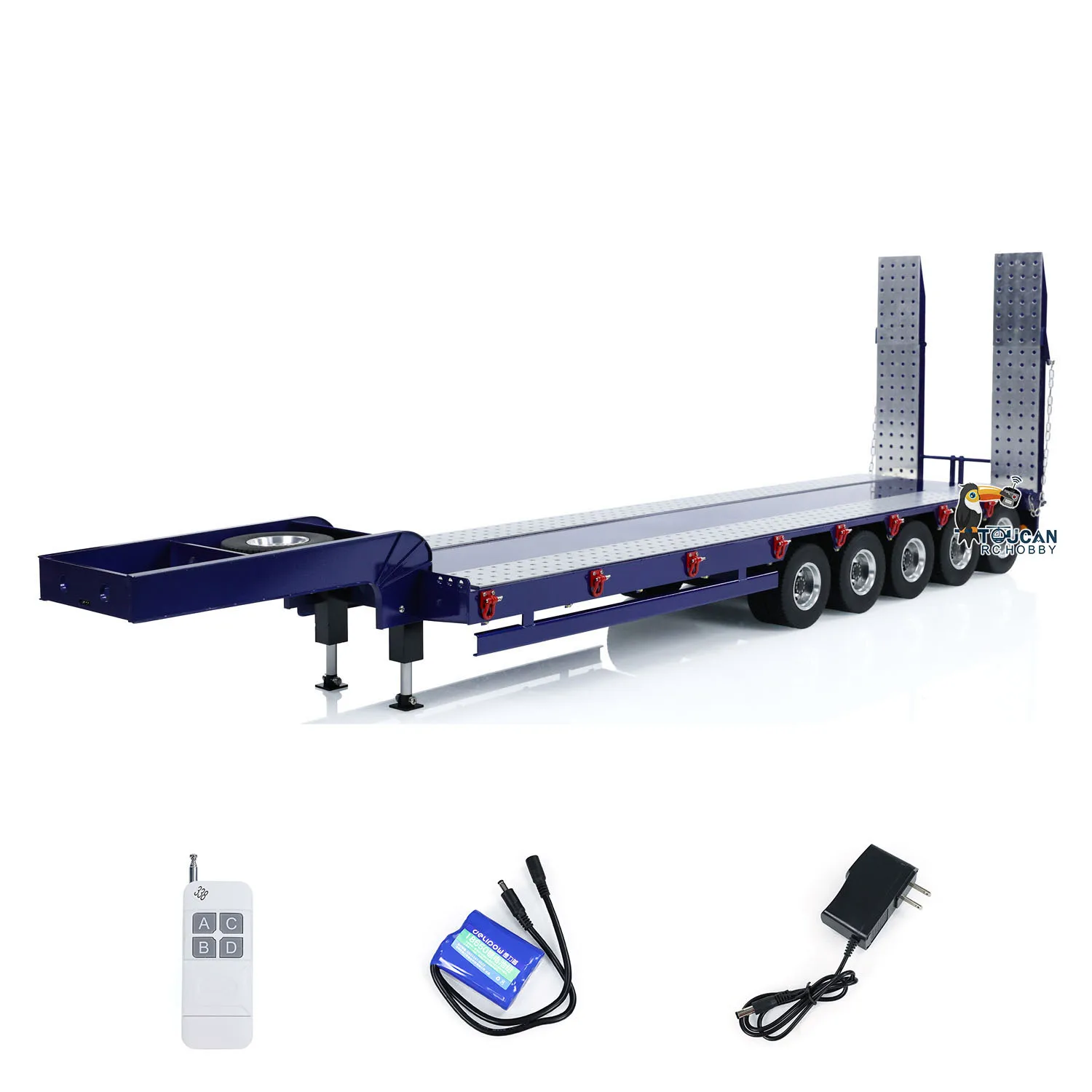 5-Axle Metal Semi Trailer Spare Parts for Toys TAMIYAYA 1/14 RC Tractor Truck Radio Control Dumper Vehicle Car Model TH24478 2