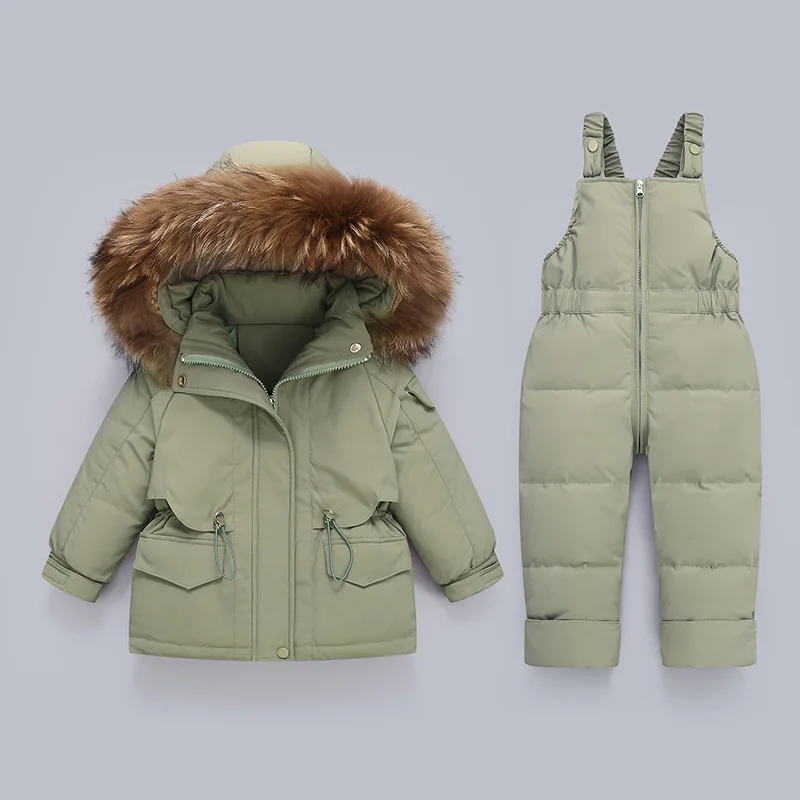 Children Overalls Jumpsuit 1-4Year Winter for Girl Boy Toddler Hooded Jacket Snowsuit Down Parka Coat Baby Outerwear