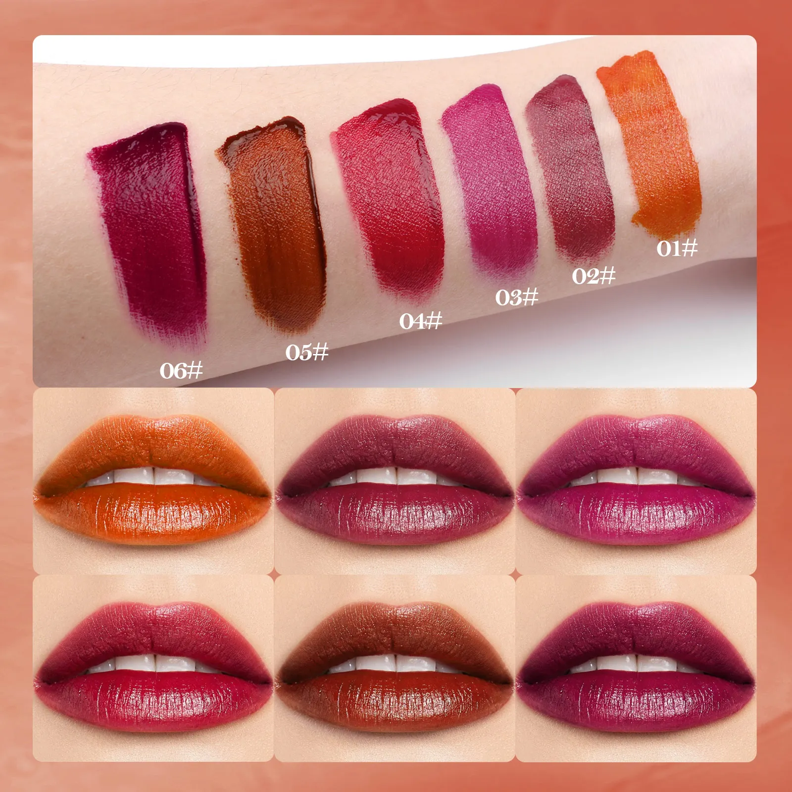 Lip dyeing liquid of 3 peppers contains peppermint oil and pepper extract, and it is waterproof and colorfast lip glaze 5
