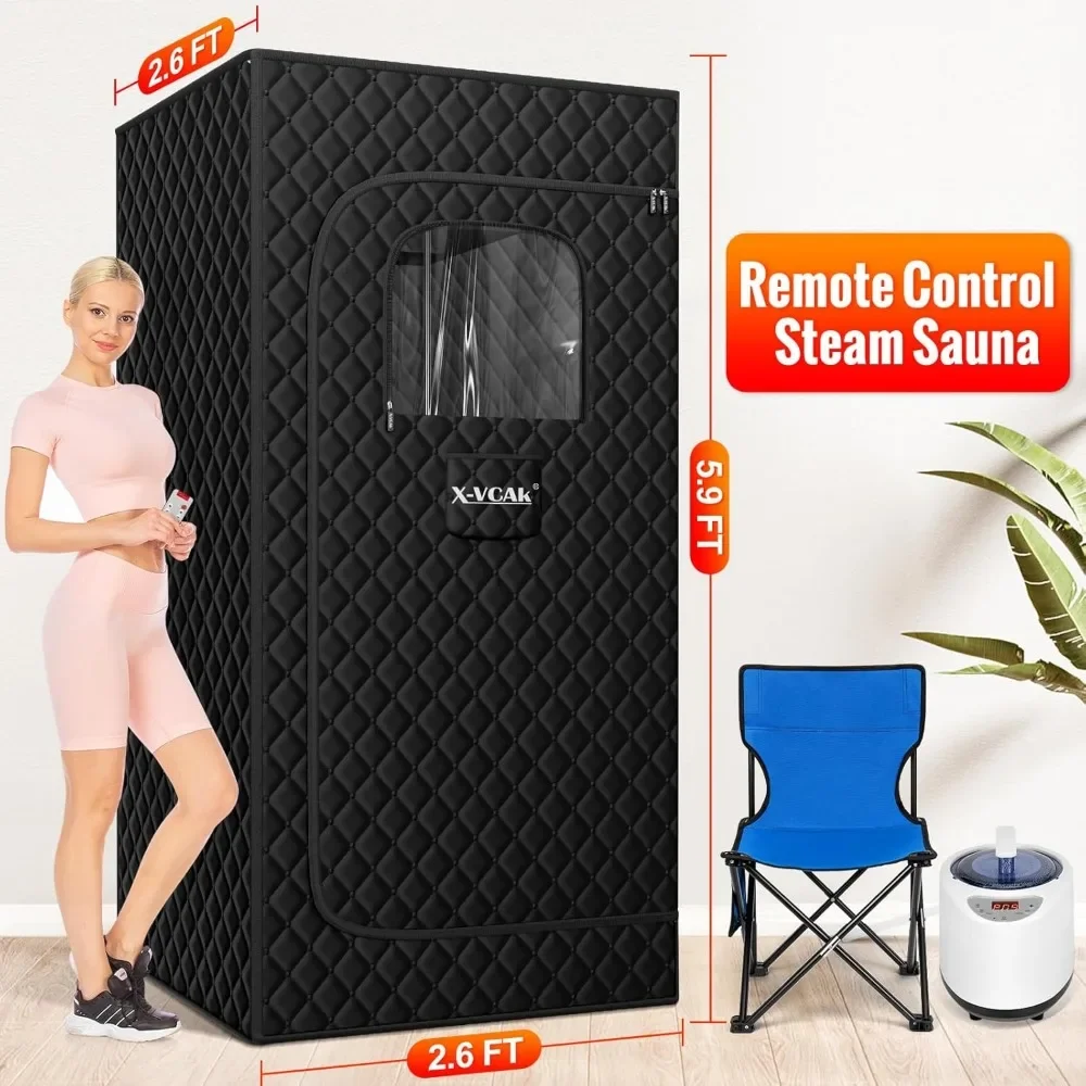 Sauna Box, Portable Steam Sauna, Portable Sauna for Home, Sauna Tent with 2.6L Steamer, 9 Levels, 2.6’ x 2.6’ x 5.9’ 4