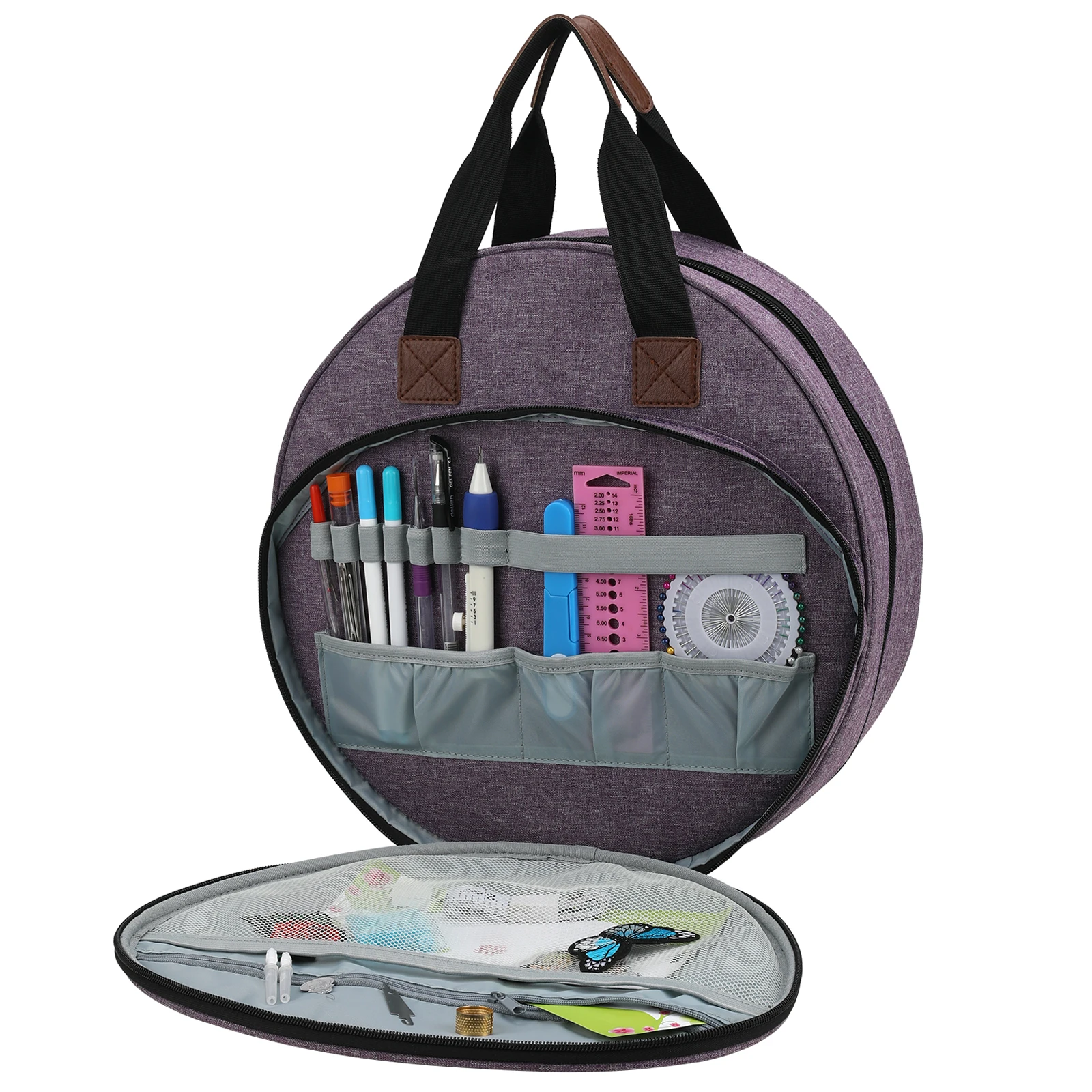 Embroidery Thread Bag Maple Leaf Round Organizer Bag Knit Tote Sewing Accessories Knit Embroidery Supplies embroidery floss organizer,sewing accessories
