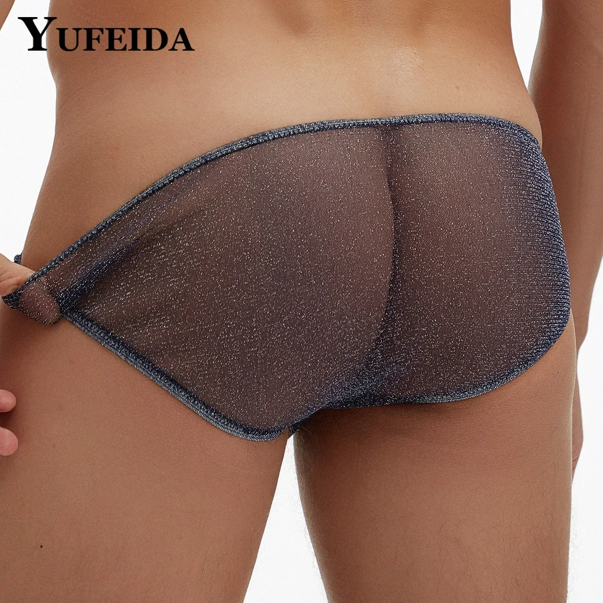 YUFEIDA Men Transparent Sheer G-string Underwear T-back Thong Low Waist Mesh Panty Pouch See-through Sexy Lingerie Sissy Briefs мужчины видят сквозь нижнее белье сексуальные sheer mesh трусы трусы трусики стринги t back