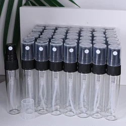 Premium Quality 5ml Glass Spray Bottle - Mini Portable Perfume & Essential Oil Container - Glass (Black and White)
