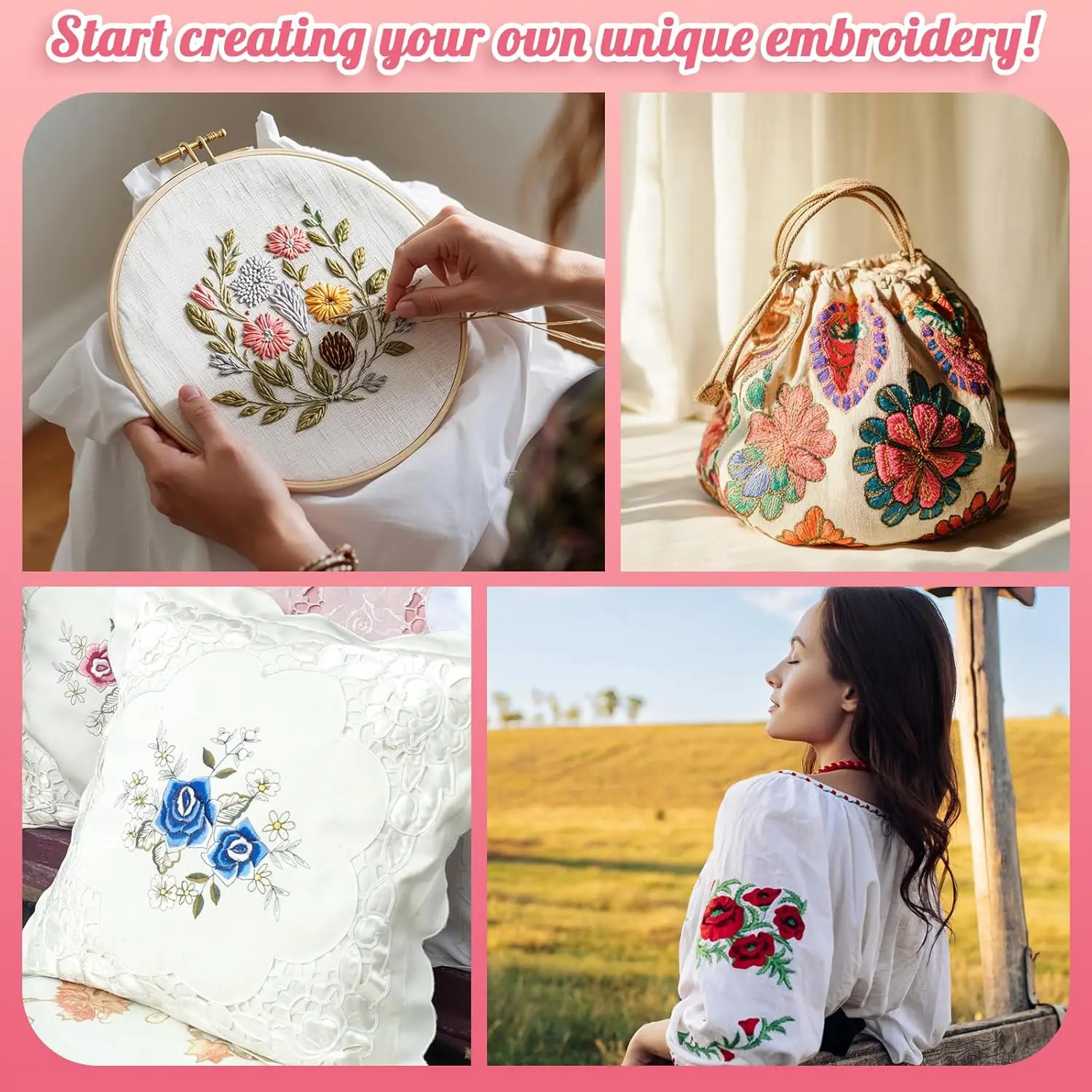 5PCS A4 스티키 수용성 자수용 인쇄 가능 워시 어웨이 페이퍼 (손/기계 자수용 DIY 공예 자수 전사지)