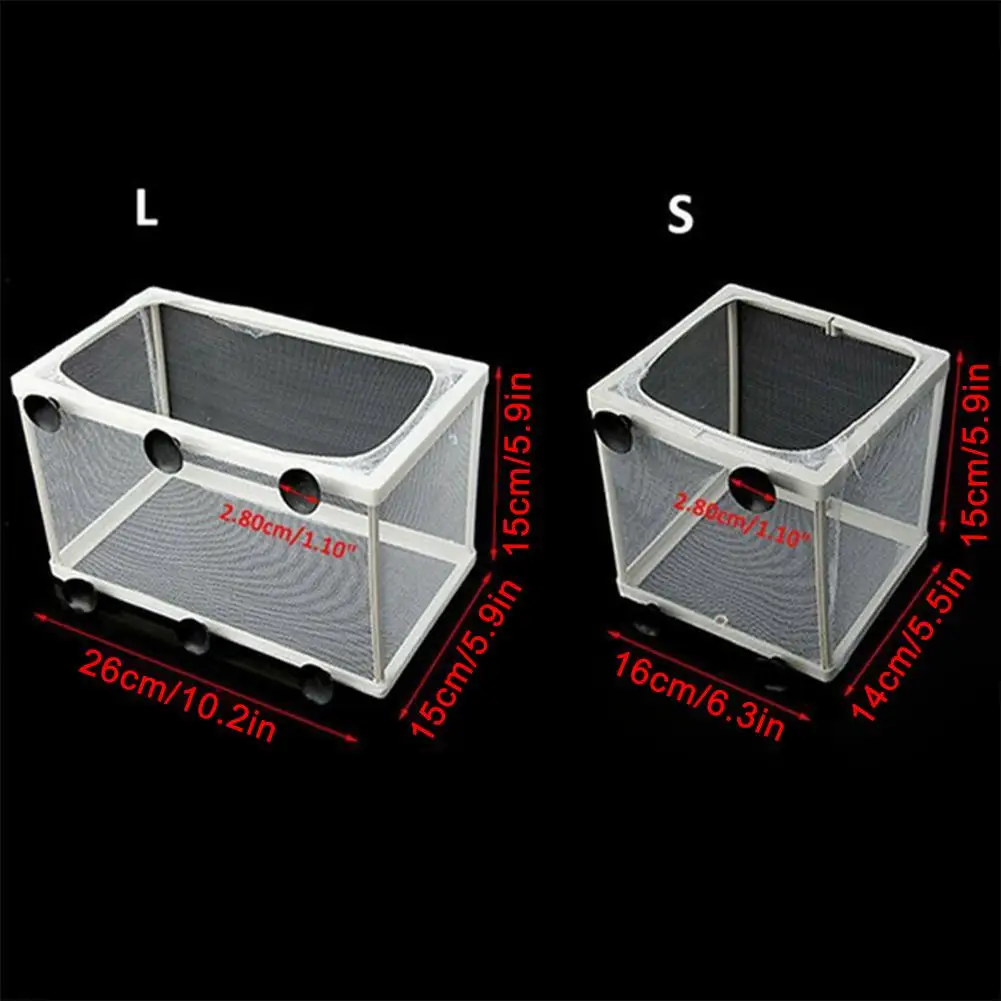 Fish Tank Breeder Net Mesh Fish Breeder Box Hatchery Box Separation Net Incubator Mesh Breeding With Suction Cup