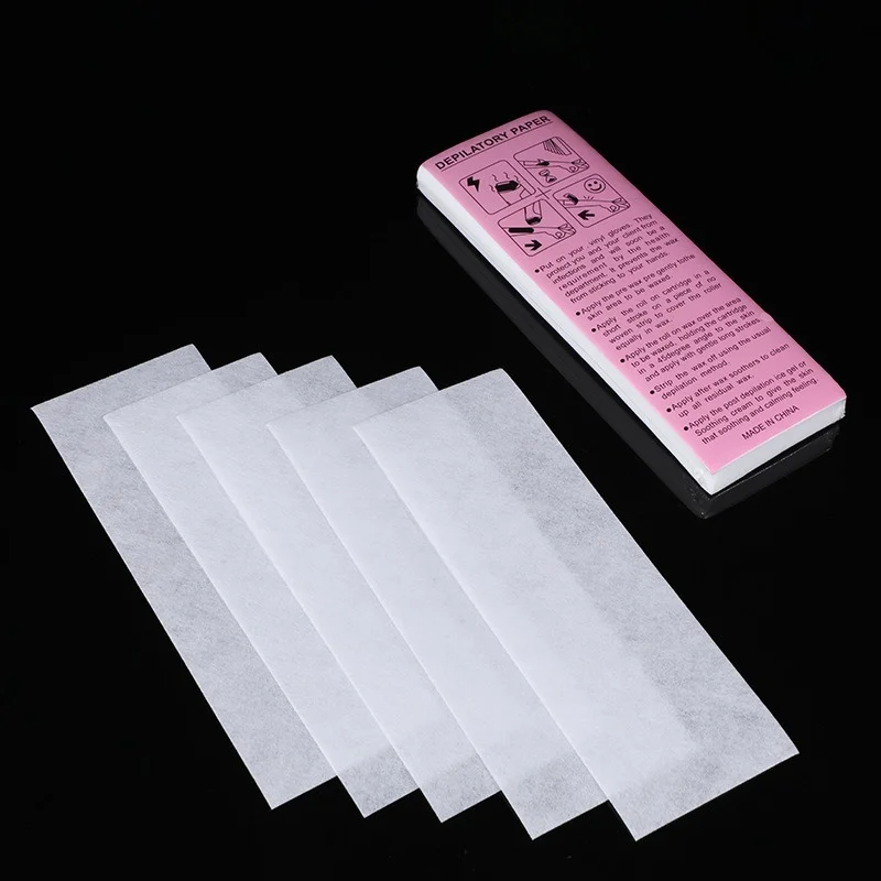 100pcs Women Men Hair Removal Wax Paper Nonwoven High Quality Body Leg Arm Hair Removal Epilator Wax Strip Paper Roll 3