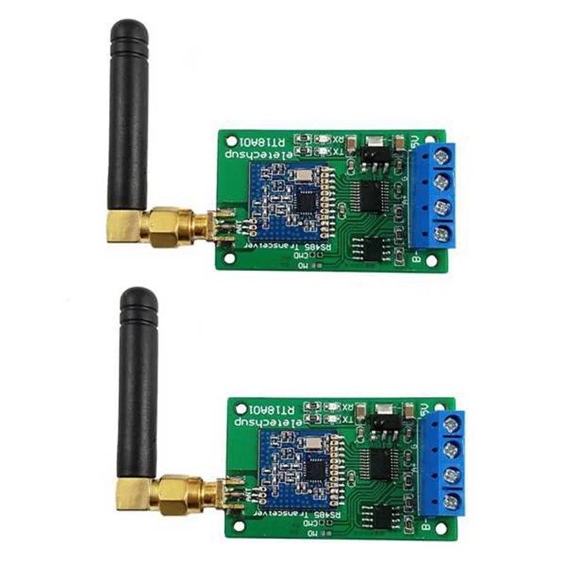 

ELETECHSUP 2Pcs RT18A01 RS485 Transceiver Wireless Repeater 485 Master-Slave Control 433M 868M FSK Uhf Module