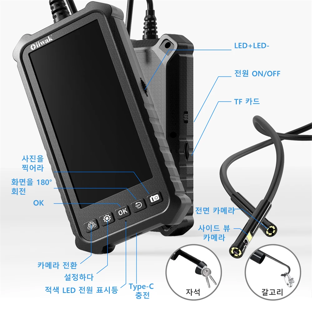 Oiiwak 5mm Dual Lens Endoscope Mini Camera 5.18