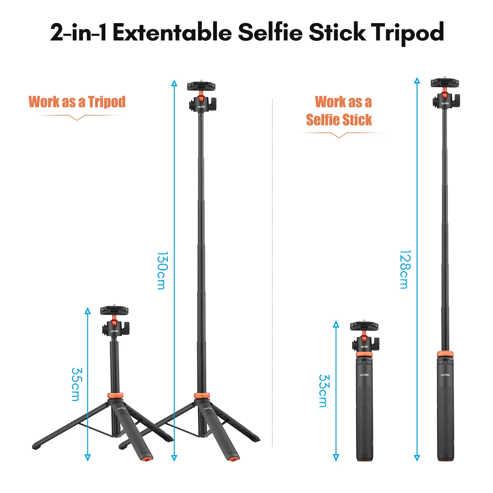 Treppiede Per Telefono Selfie Stick 8 Sezioni Altezza Regolabile Multifunzione Portatile Treppiede Per Smartphone Treppiede Per Telefono Estensibile 95272862 - Foto 8