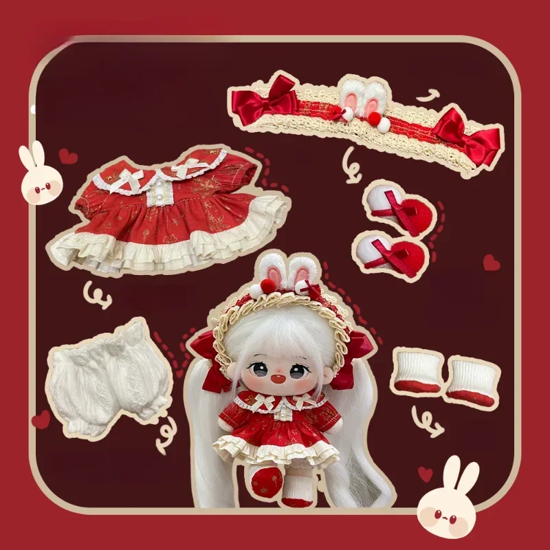 

KPOP For Plush 20cm Doll Rabbit Red Skirt Clothes Clothing Cosplay Dress Up Cosplay Accessories Anime Toy Figure Xmas Gifts